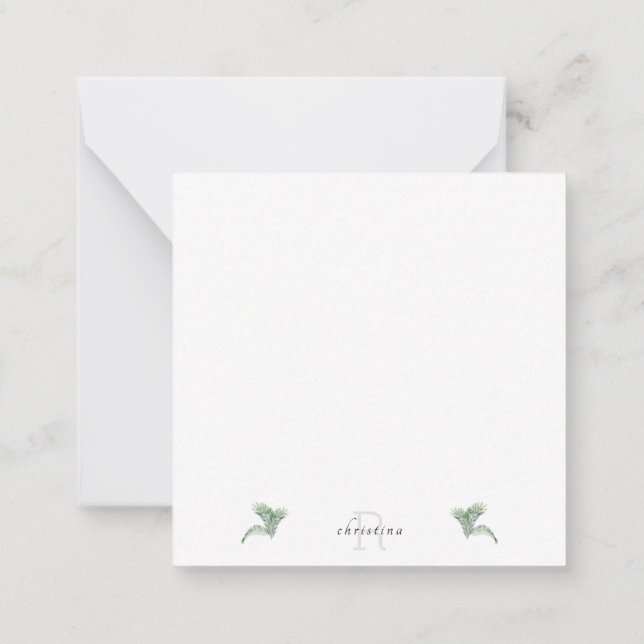 Carte De Correspondance Merci de feuillage tropical vierge (Dos)