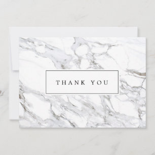 Carte De Correspondance Merci de Marbre blanc minimaliste de luxe