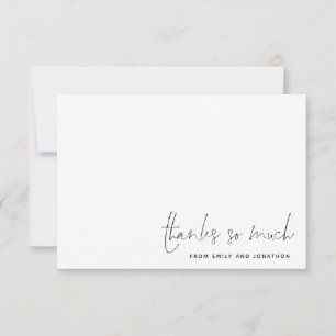 Carte De Correspondance Merci de Mariage de script minimaliste de nom simp