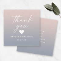 Merci de Mariage rose et bleu Ombre