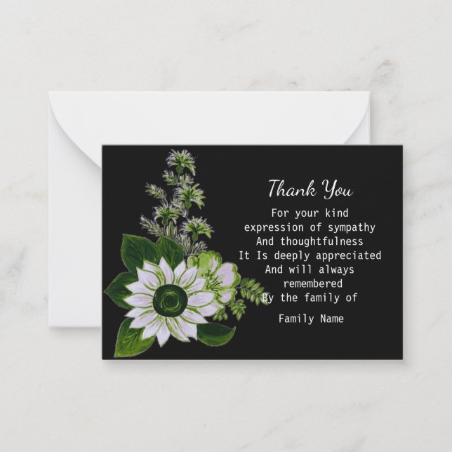 Carte De Correspondance Merci de peinture plante (Devant)