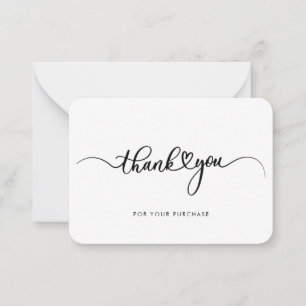 Carte De Correspondance Merci de script du logo d'entreprise moderne