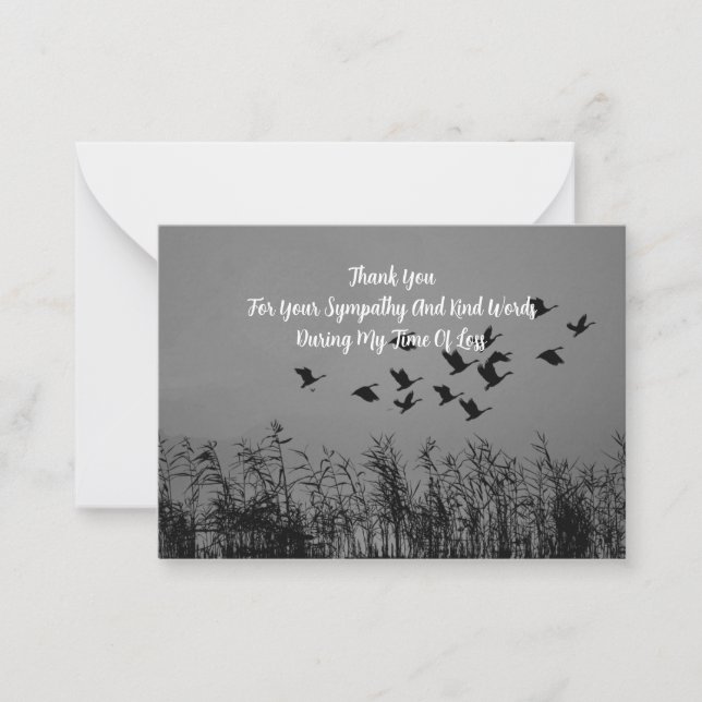 Carte De Correspondance Merci d'herbe volante aux oiseaux (Devant)