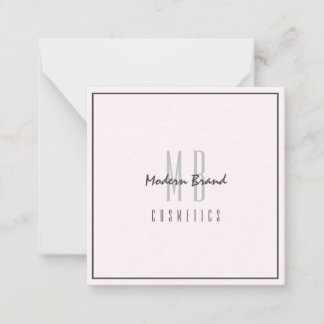 Carte De Correspondance Merci économique minimaliste gris rose