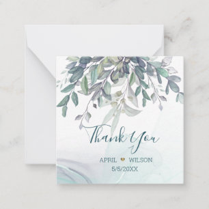 Carte De Correspondance Merci Eucalyptus feuilles