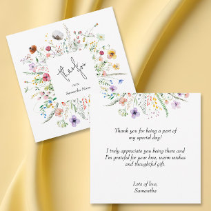 Carte De Correspondance Merci fleur sauvage Baby shower