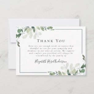 Carte De Correspondance Merci funéraire de Sympathy Eucalyptus