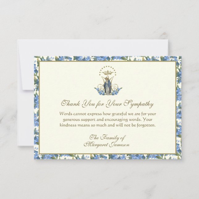 Carte De Correspondance Merci funéraire religieux Appréciation catholique (Devant)