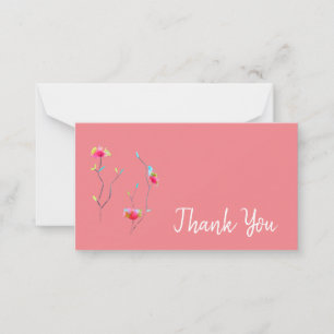 Carte De Correspondance Merci jolies fleurs d'aquarelle art abstrait