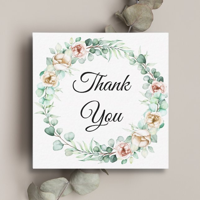 Carte De Correspondance merci, mariage de l'eucalyptus botanique (Créateur téléchargé)