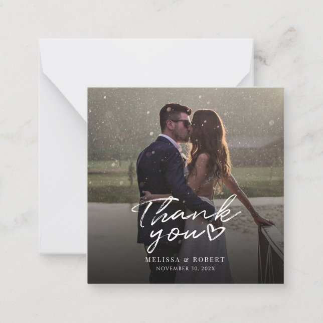 Carte De Correspondance Merci mariage de script photo (Devant)