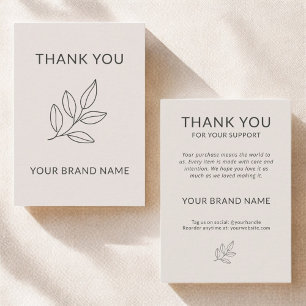 Carte De Correspondance Merci minimaliste des petites entreprises rose pâl