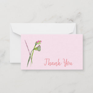 Carte De Correspondance Merci moderne fleurs lotus aquarelle art