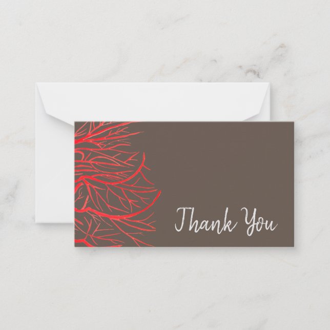 Carte De Correspondance Merci moderne simple rouge art abstrait (Devant)