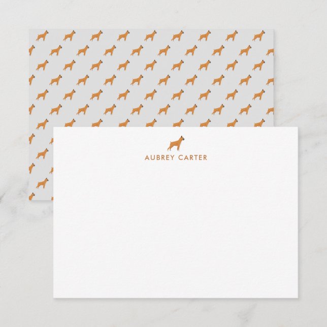 Carte De Correspondance Merci personnalisé de chien de boxe (Devant / Derrière)