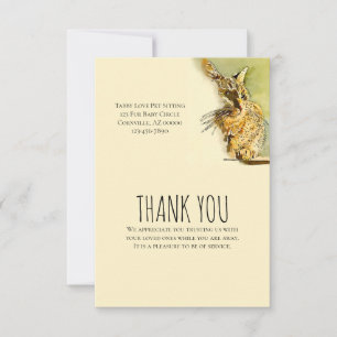 Carte De Correspondance Merci Pet Care Petite Entreprise Tabby Aquarelle