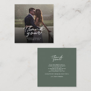 Carte De Correspondance Merci photo du jour de mariage avec lettres à la m