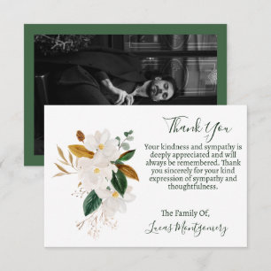 Carte De Correspondance Merci photo funéraire de Magnolia, Sympathie