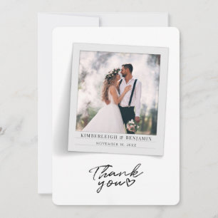 Carte De Correspondance Merci photo Mariage à la main