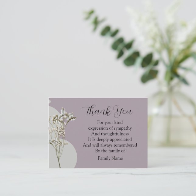Carte De Correspondance Merci plante (Debout devant)