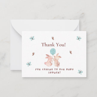 Carte De Correspondance Merci pour venir à notre Baby shower