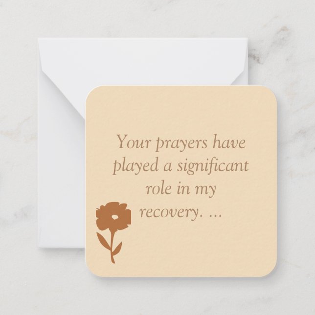 Carte De Correspondance Merci pour vos prières (Dos)