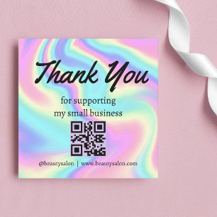 Carte De Correspondance merci qr code affaires holographique coloré