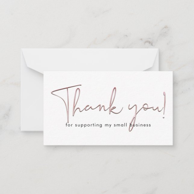 Carte De Correspondance Merci Rose Pour Le Soutien (Devant)