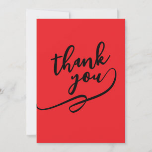 Carte De Correspondance Merci Rouge Écarlate Classique Unique Simple