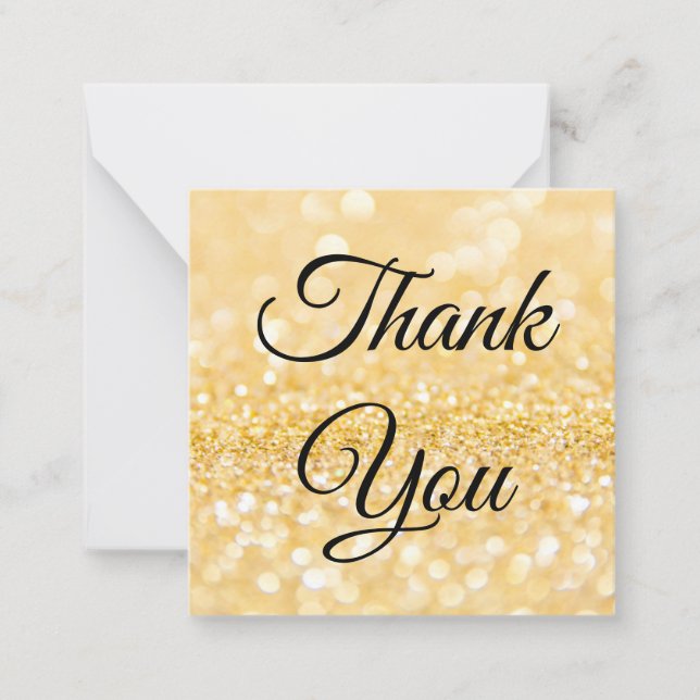 Carte De Correspondance Merci, script classique, mariage parties scintilla (Devant)