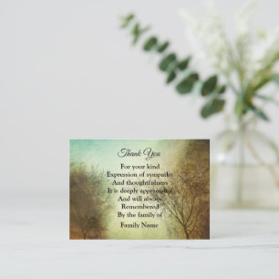 Carte De Correspondance Merci vintage arbre 