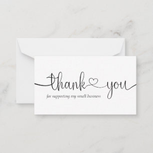 Carte De Correspondance Merci White Simple de soutenir notre entreprise