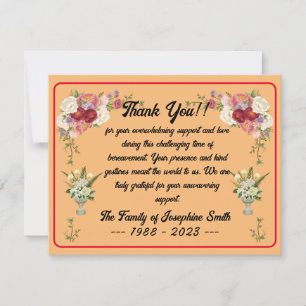 Carte De Correspondance Message De Merci Funéraire Simple Pour Les Condolé