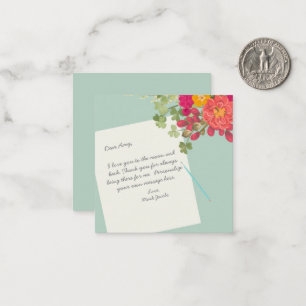 Carte De Correspondance Message floral moderne personnalisé note personnel