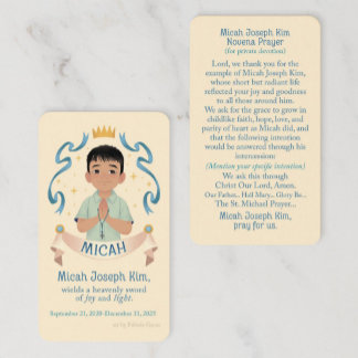 Carte De Correspondance Micah J. Kim Novena Card