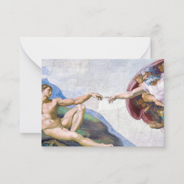 Carte De Correspondance Michelangelo - Création d'Adam Isolé (Devant)