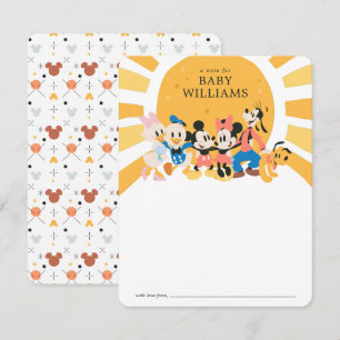 Carte De Correspondance Mickey et amis Baby shower Sunshine