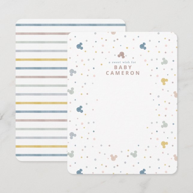Carte De Correspondance Mickey Mouse Polka Dot Baby shower (Devant / Derrière)