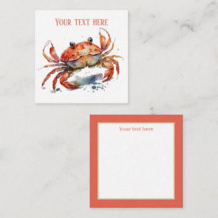 Carte De Correspondance mignon crabe de plage ajouter du texte
