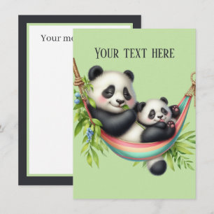 Carte De Correspondance mignon maman bébé panda ours ajouter un message