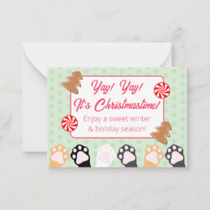 Carte De Correspondance Mignon Yay Yay C'est Noël Chat