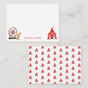 Carte De Correspondance Mignonne Carnaval Cirque Show Clowns Ballons Enfan