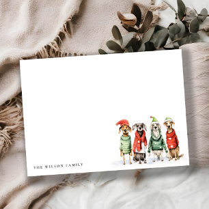 Carte De Correspondance Mignons chiens d'hiver pull moelleux et brillant N