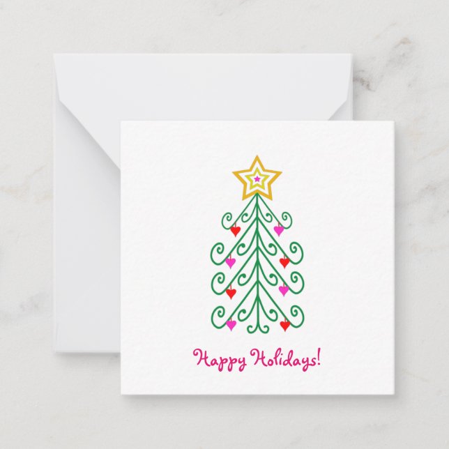 Carte De Correspondance Mini arbre de Noël mignon (Devant)