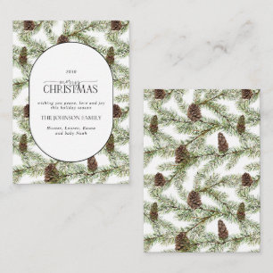 Carte De Correspondance Mini Arch moderne Hiver Pine Cône Joyeux Noël