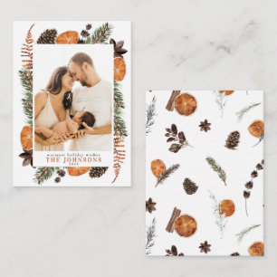 Carte De Correspondance Mini Boho Rustique Orange Photo Script