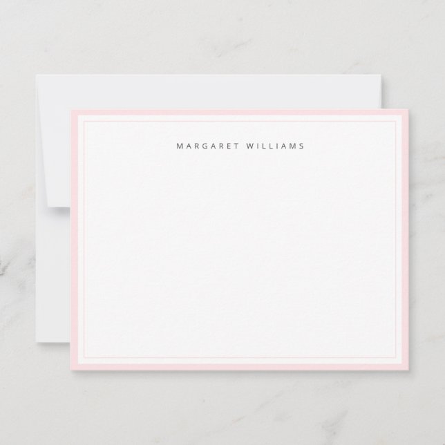 Carte De Correspondance Mini-bordure rose chic féminin (Devant)