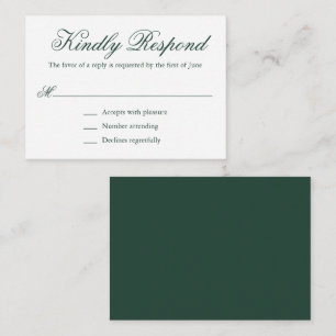 Carte De Correspondance Mini mariage traditionnel vert de la forêt RSVP