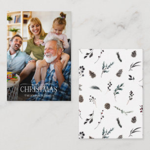 Carte De Correspondance Mini moderne blanc hiver Joyeux Noël photo