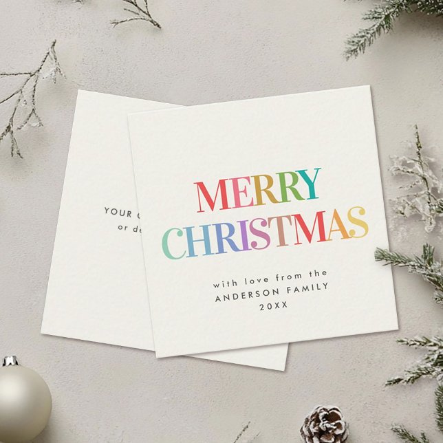 Carte De Correspondance Mini moderne Rainbow Joyeux Noël (Créateur téléchargé)